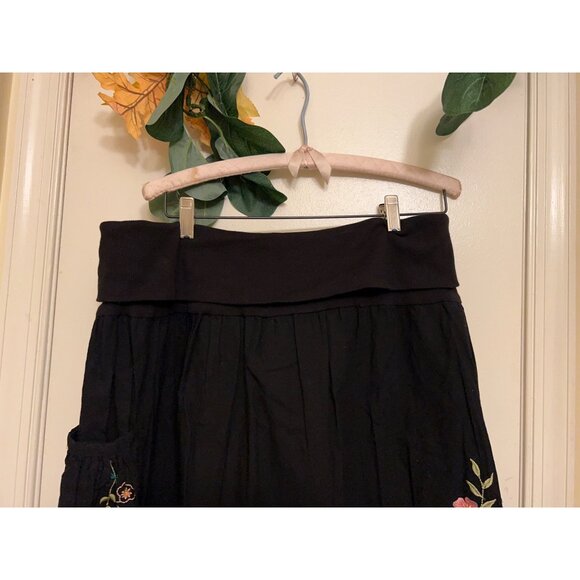 Flowers Floral/Womens/NWT Skirt/Puff Skirt/Stretch Black XL - Picture 2 of 15